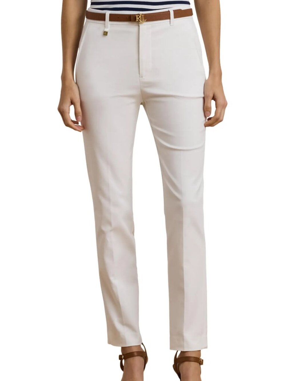 Lauren Ralph Lauren Stretch Cotton Blend Pants in White